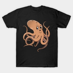 Cheeky Cute Octopus Character Illustration T-Shirt